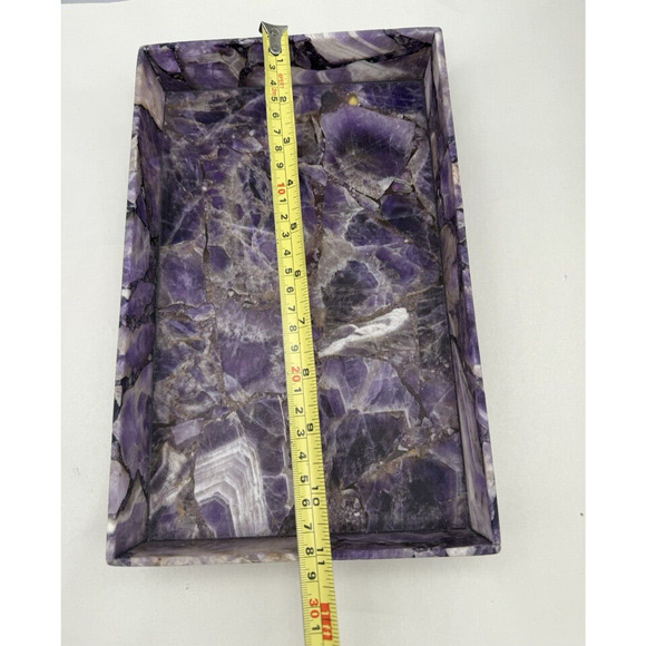 Vintage Global Views Amethyst Jewelry Box Purple Trinket Box 11"x7"x2.5" *READ - Picture 13 of 16